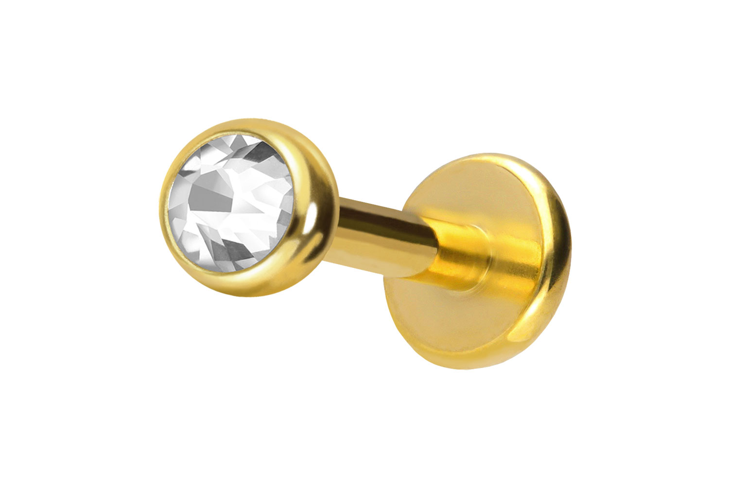 Titan Labret mit Push Fit KRISTALL